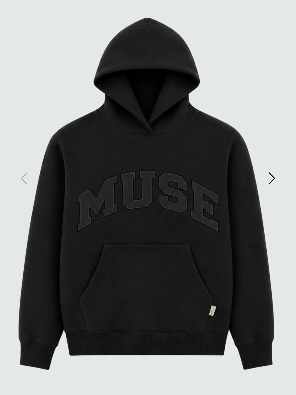 MUSE Black Kids Hoodie with Raised Logo